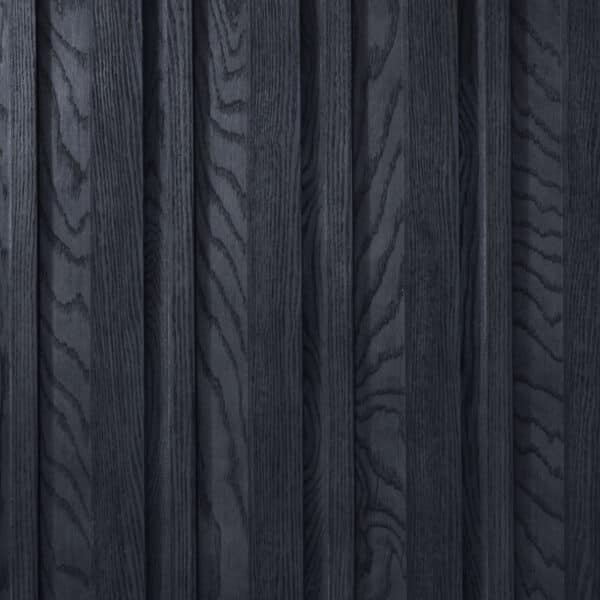 Millboard Envello Board & Batten+ 21 Concept Materials Composite Decking Close-up of black Millboard Envello Board & Batten+ cladding, showing wood grain texture.
