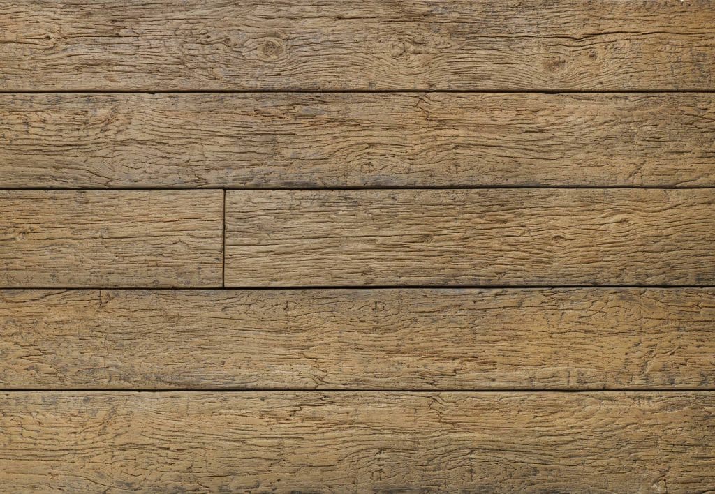 Weathered wooden planks with visible grain and texture in a warm brown color.