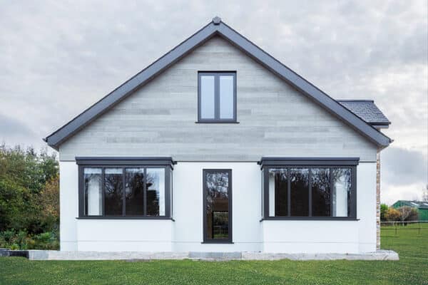 Beautiful house with composite cladding in modern design.